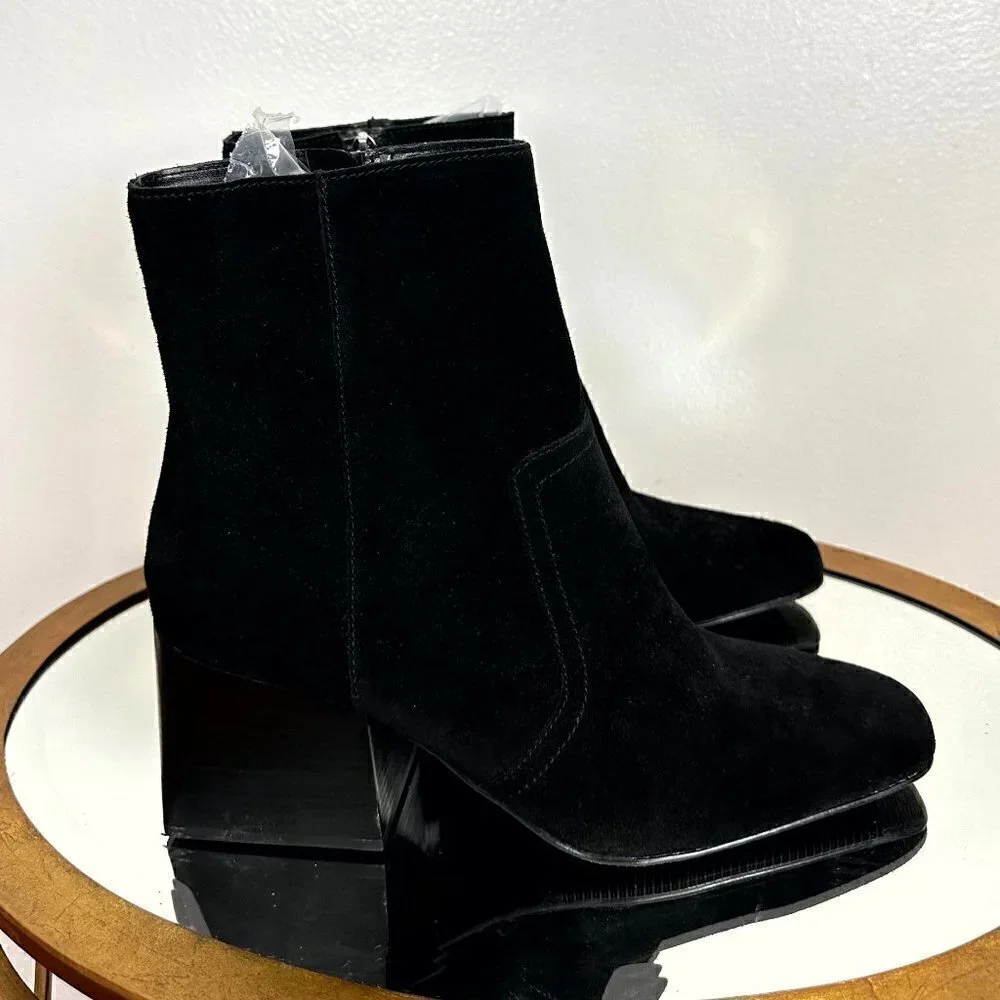 BLONDO Salome Waterproof Bootie in Black Suede Size US 11 NWT